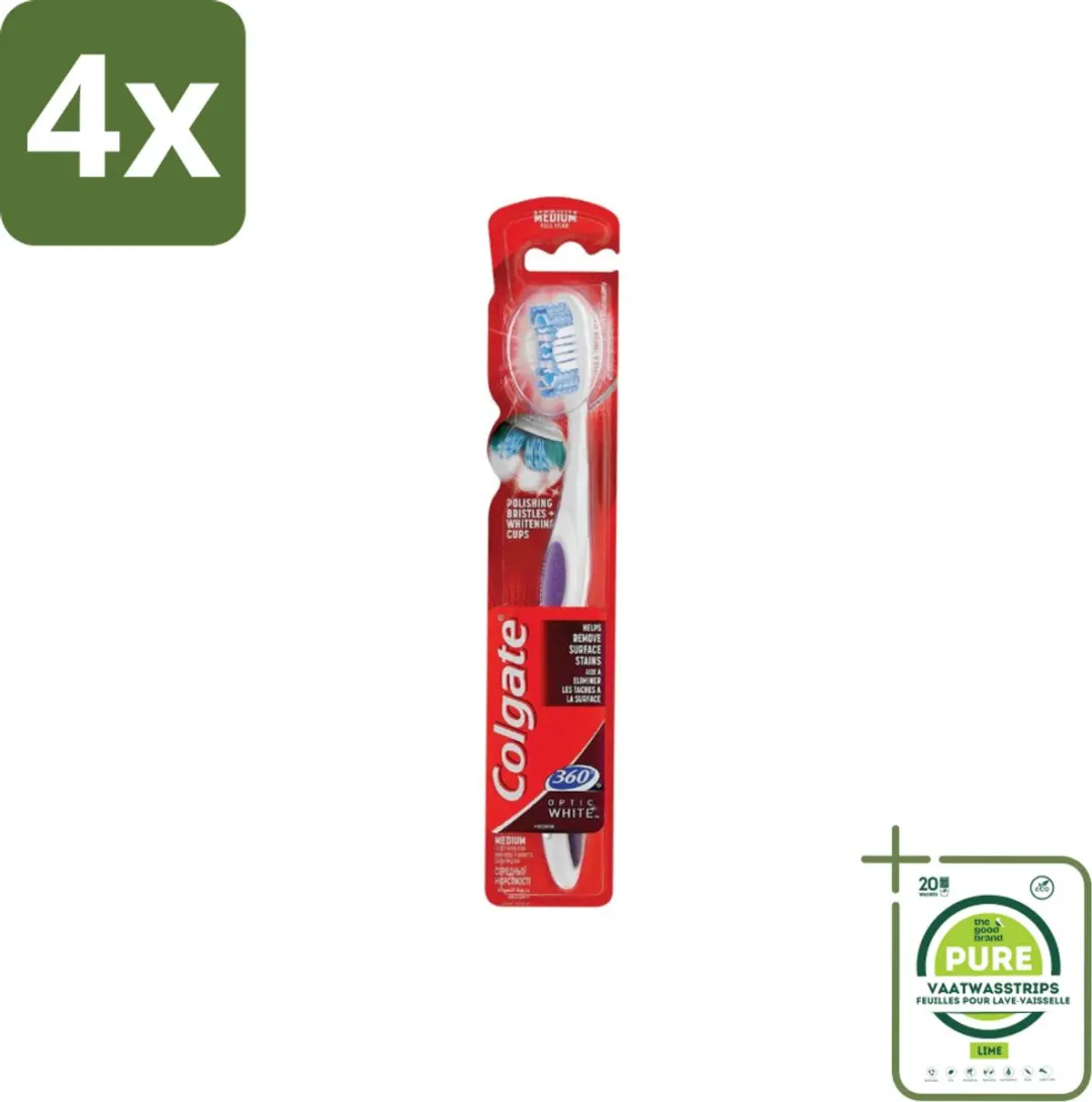 Colgate 360 Optic White Medium Tandenborstel