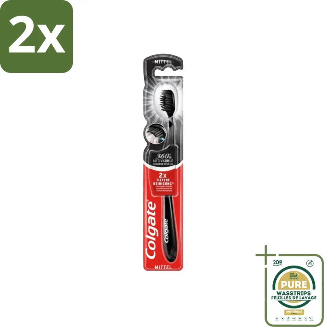 Colgate Tandenborstel Charcoal Black 360 Medium