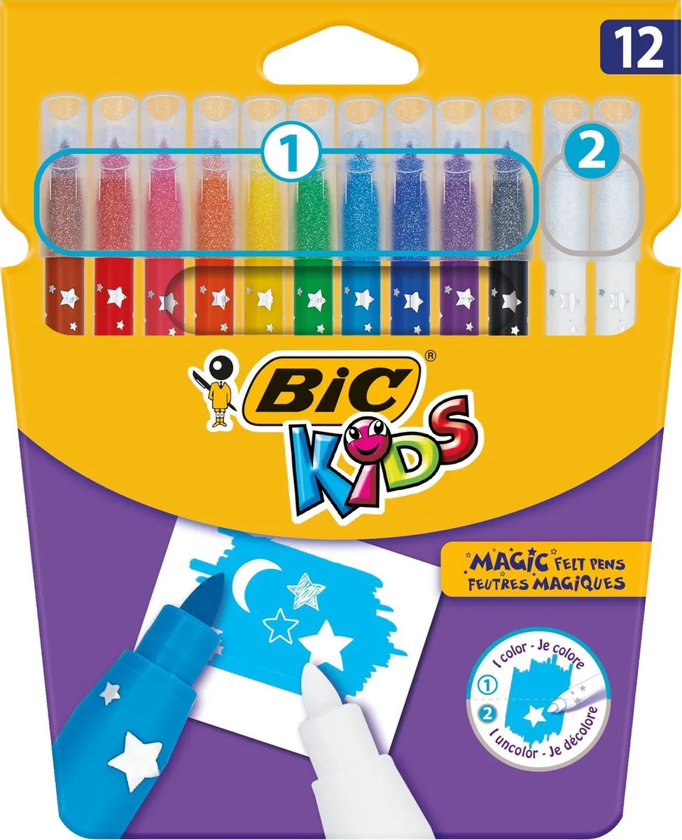 Bic Kids Magic Viltstiften 12 Stuks - Meerkleurig - afbeelding 6 van 6