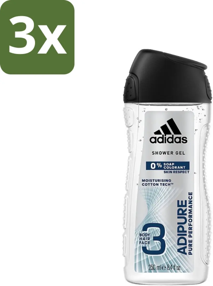 adidas Adipure Pure Performance Douche & Shampoo 3x250ml