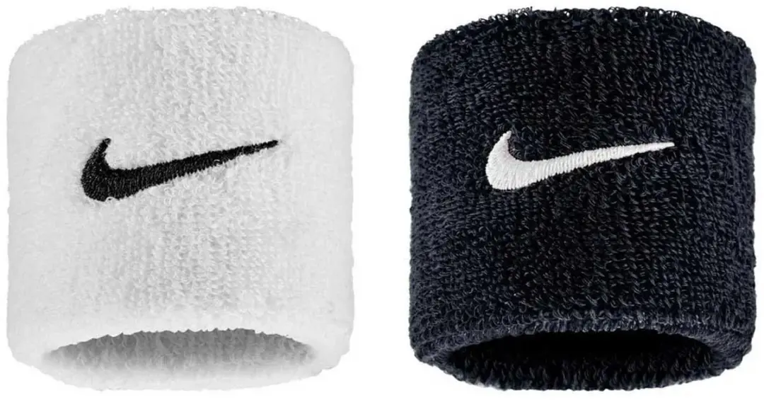 Nike Swoosh Classic Polsbandjes - 2 Stuks - Zwart/Wit