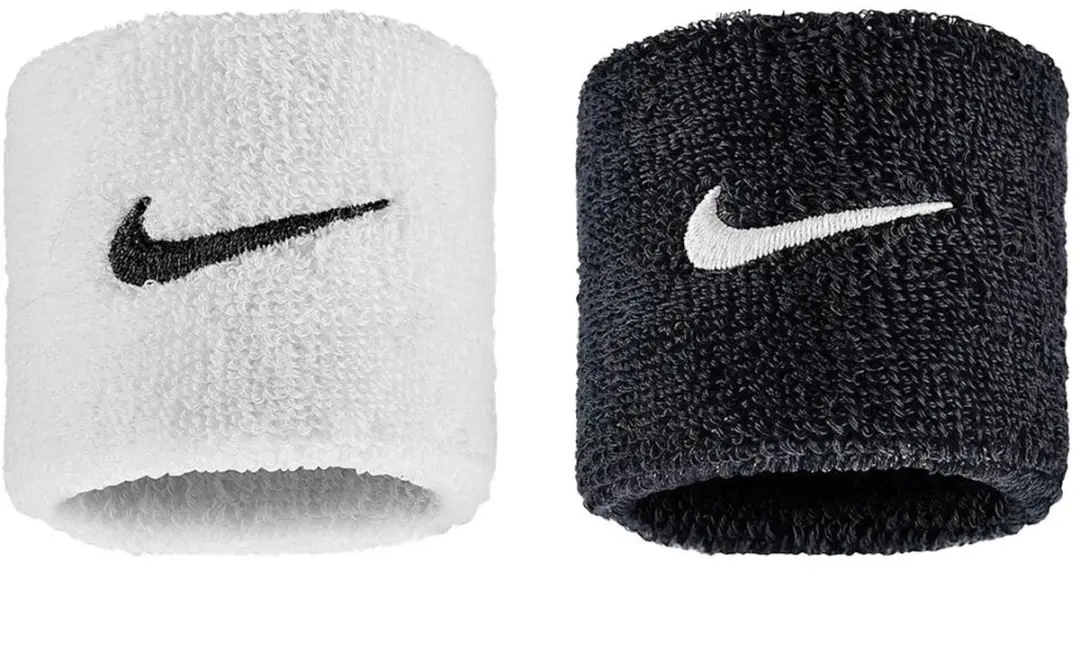 Nike Swoosh Classic Polsbandjes - 2 Stuks - Zwart/Wit