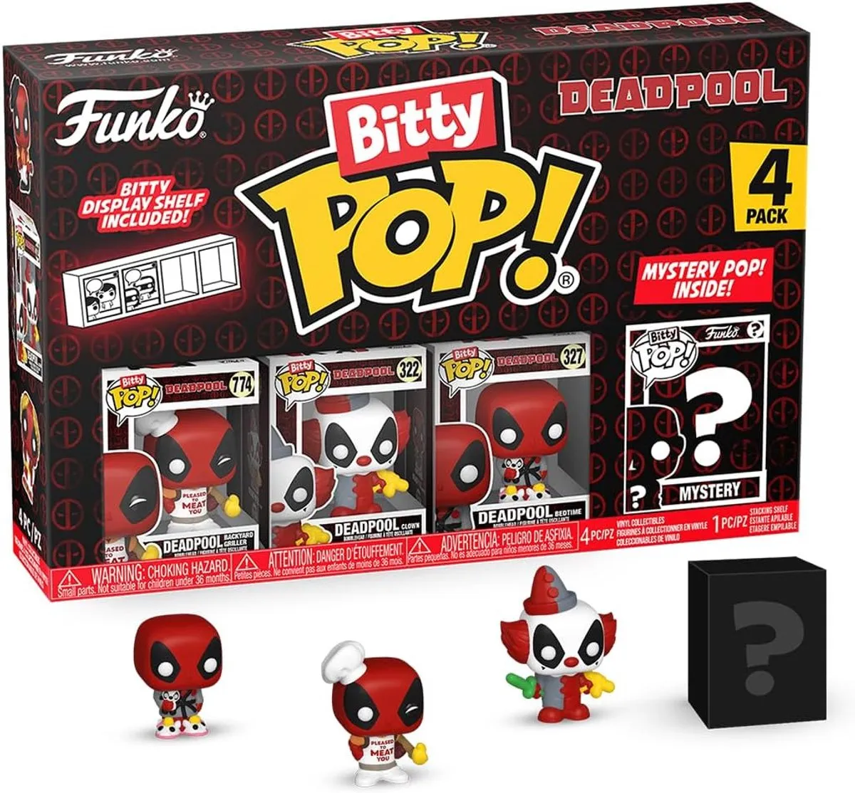 Funko Bitty Pop! Marvel Deadpool Backyard Griller - 4 Stuks - Rood