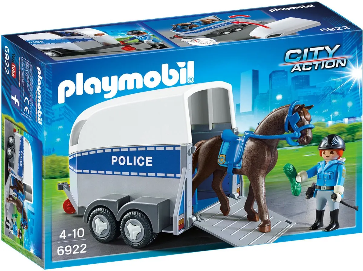 Playmobil Bereden Politie met Trailer 6922