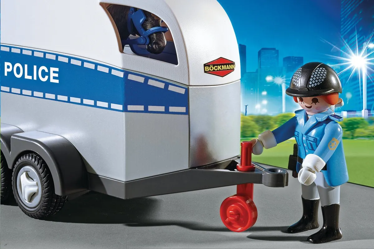 Playmobil Bereden Politie met Trailer 6922 - Wit/Blauw
