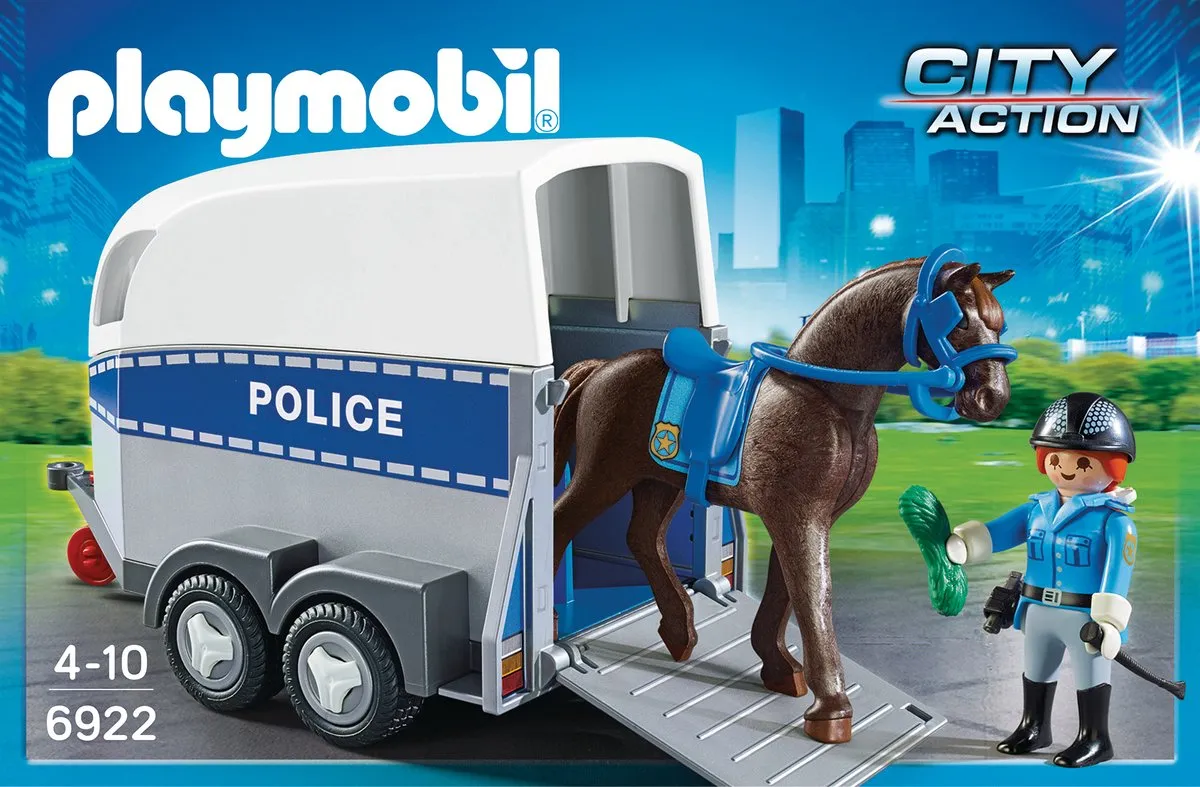 Playmobil Bereden Politie met Trailer 6922 - Wit/Blauw
