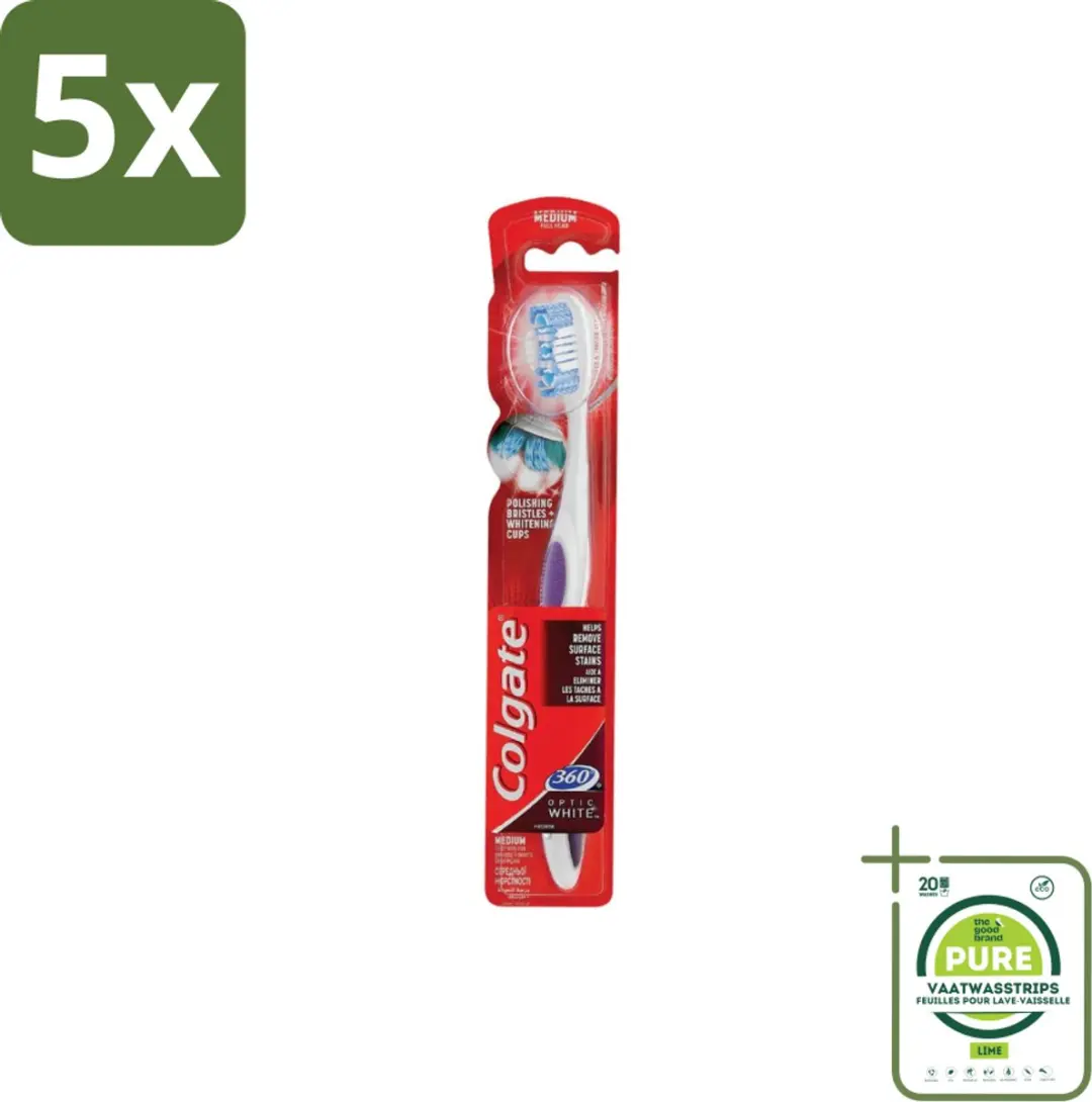 Colgate 360 Optic White Medium Tandenborstels