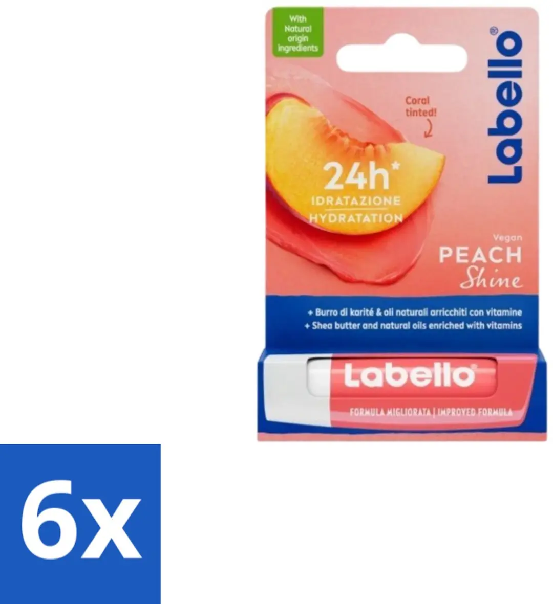 Labello Blister Peach Shine Lippenbalsem 4,8g