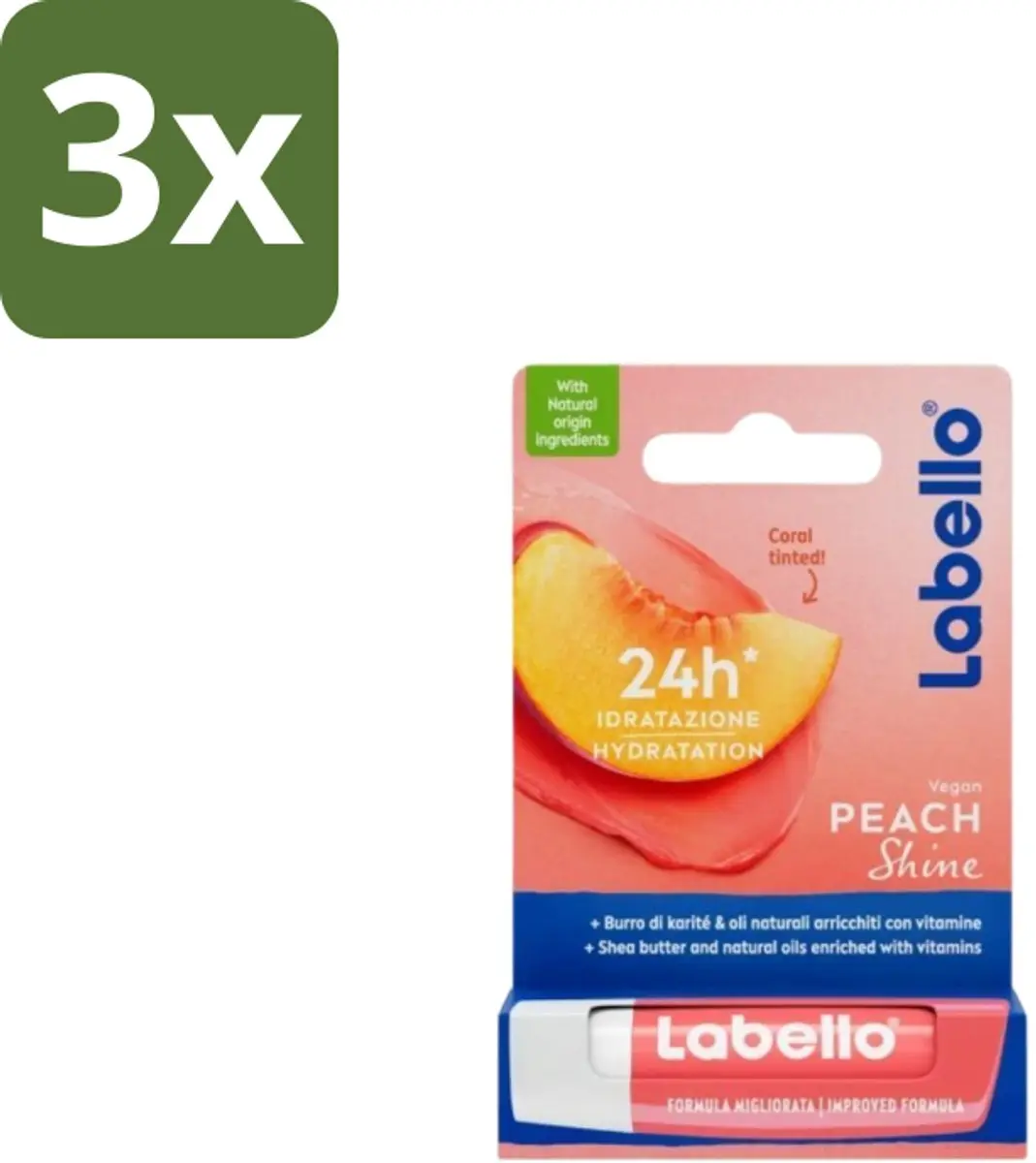 Labello Lippenbalsem Peach Shine 4,8g
