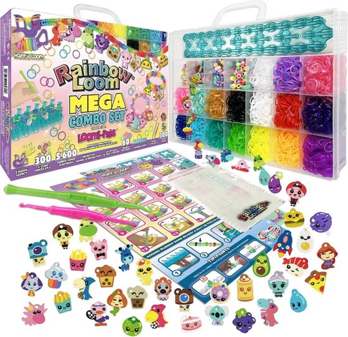 Bandai Namco Rainbow Loom Mega Combo Armbanden 6000 Stuks - Regenboog