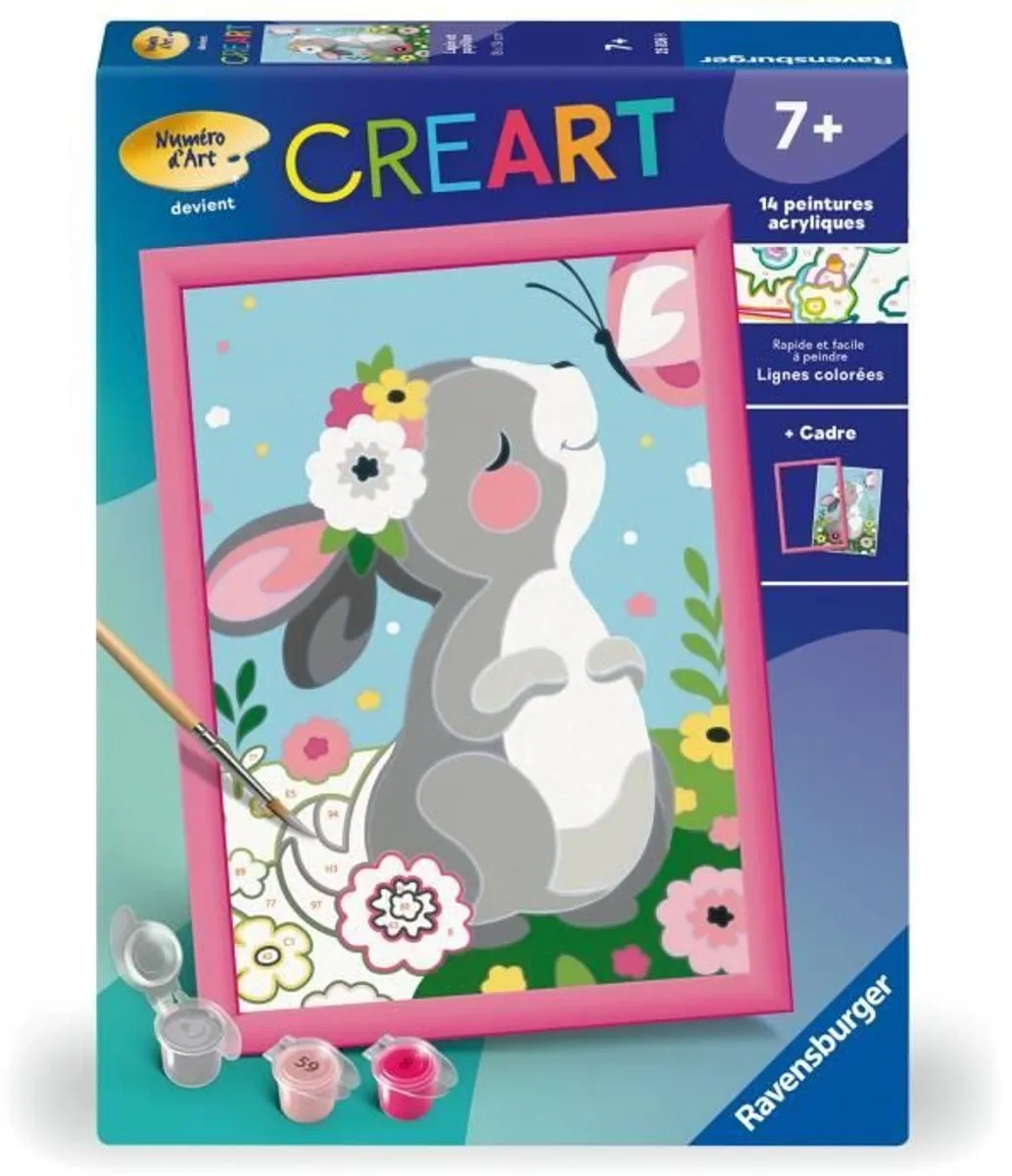Ravensburger CreArt Kids Bloemen Eenhoorn Nummerkunst 18x24cm - 25834 - afbeelding 6 van 6