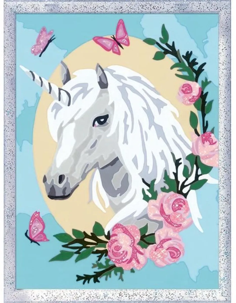 Ravensburger CreArt Kids Bloemen Eenhoorn Nummerkunst 18x24cm - 25834