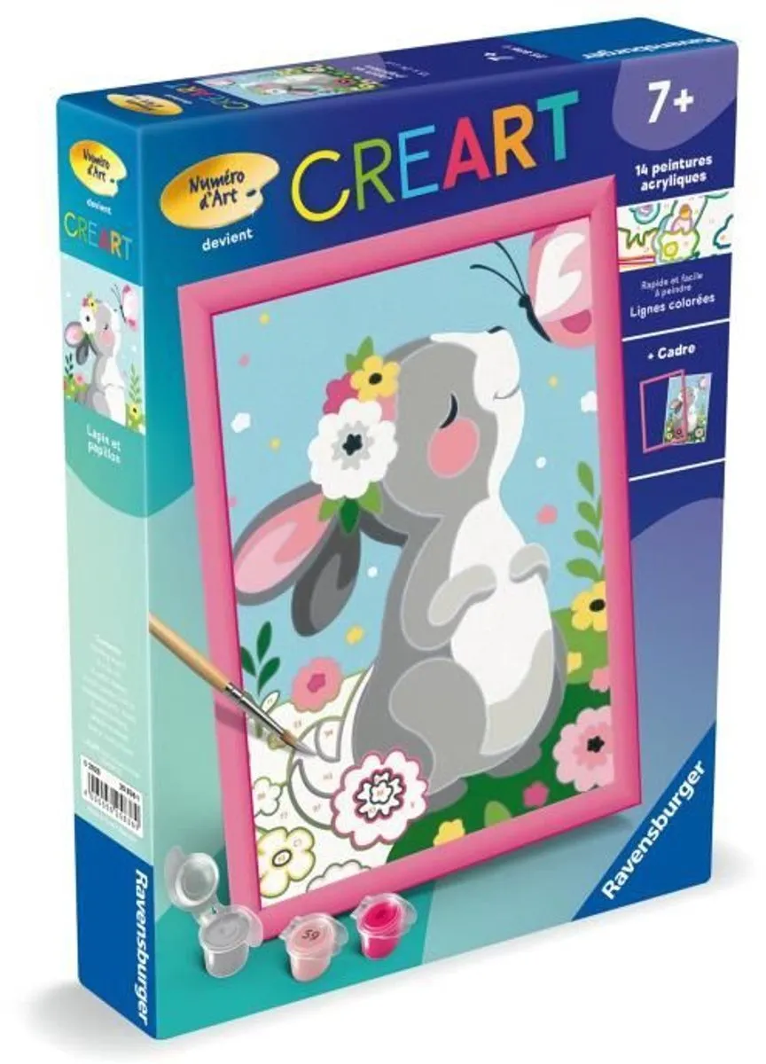 Ravensburger CreArt Kids Bloemen Eenhoorn Nummerkunst 18x24cm - 25834