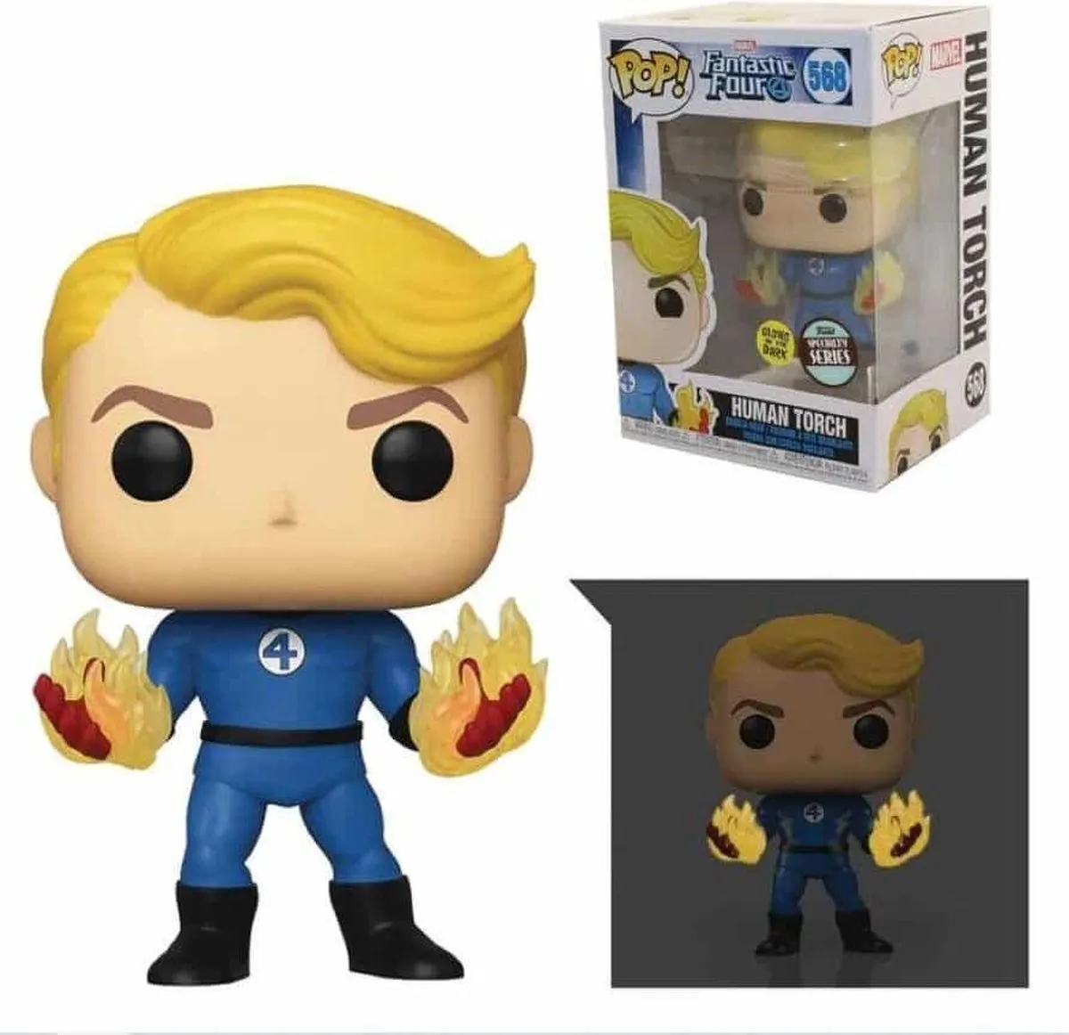 Funko Pop! Marvel Fantastic Four Human Torch #568 - Glow-in-the-Dark