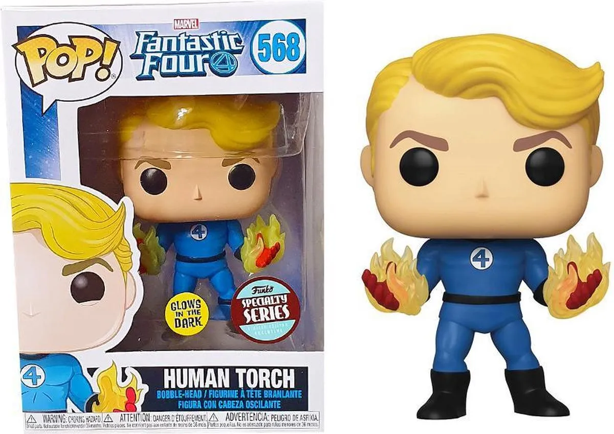 Funko Pop! Marvel Fantastic Four Human Torch #568 - Glow-in-the-Dark