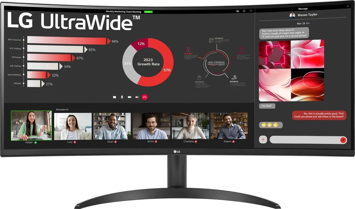 LG 34WR50QK-B Ultrawide Monitor 34 inch - QHD 100Hz