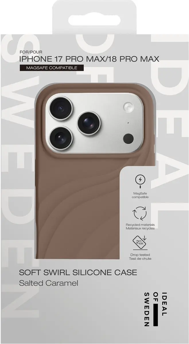 iDeal of Sweden Soft Swirl Silicone Hoes - iPhone 17 Pro Max - Lichtbruin