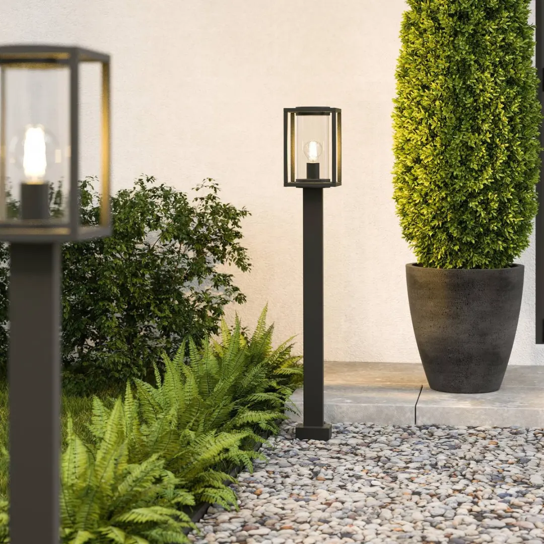Lucande Tuinpadverlichting Aluminium Glas 100cm E27 Antraciet