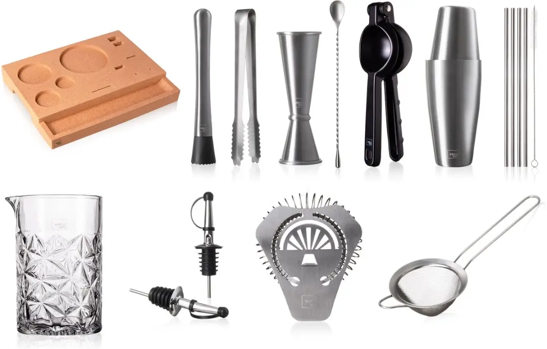 VacuVin Bar in a Box Cocktailset 16-delig - Zilver - afbeelding 6 van 6