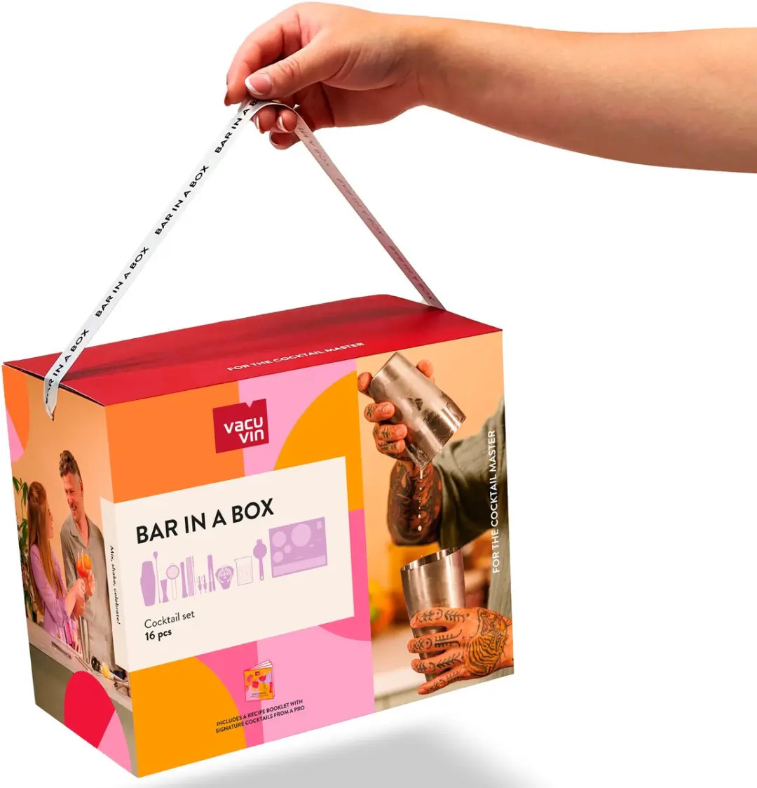 VacuVin Bar in a Box Cocktailset 16-delig - Zilver