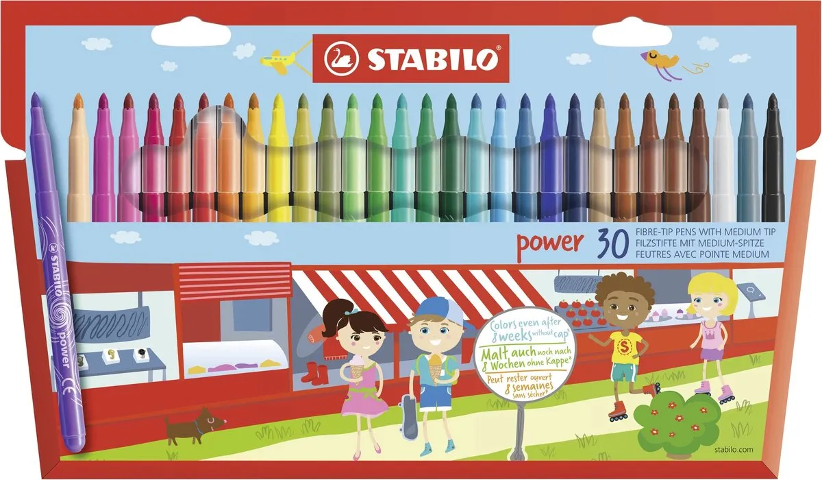 STABILO Power Viltstift - 30 Kleuren Multicolor