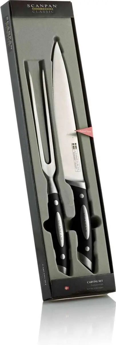 Scanpan Vleesmes & Vleesvork 2-delig - 20cm/16cm - Zwart