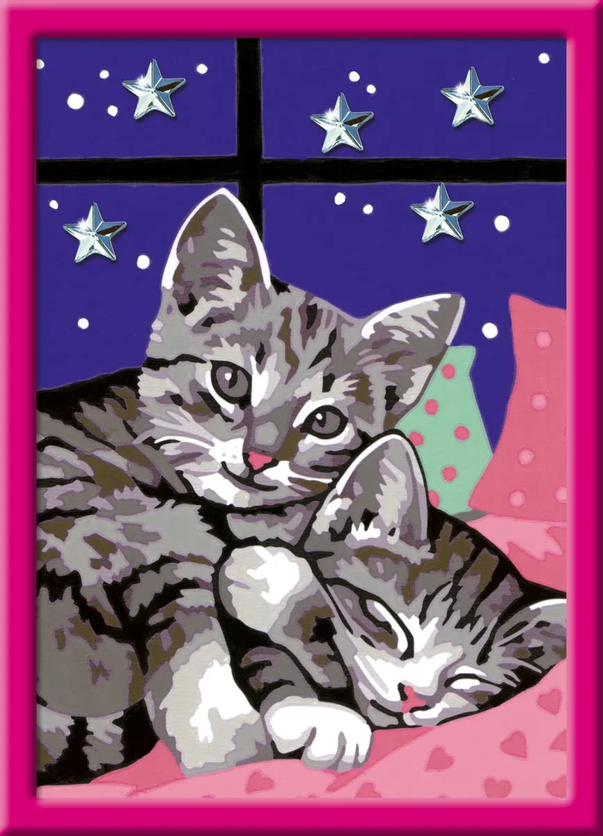 Ravensburger CreArt Sleepy Kitties Schilderen op nummer - Multicolor - 15 verven
