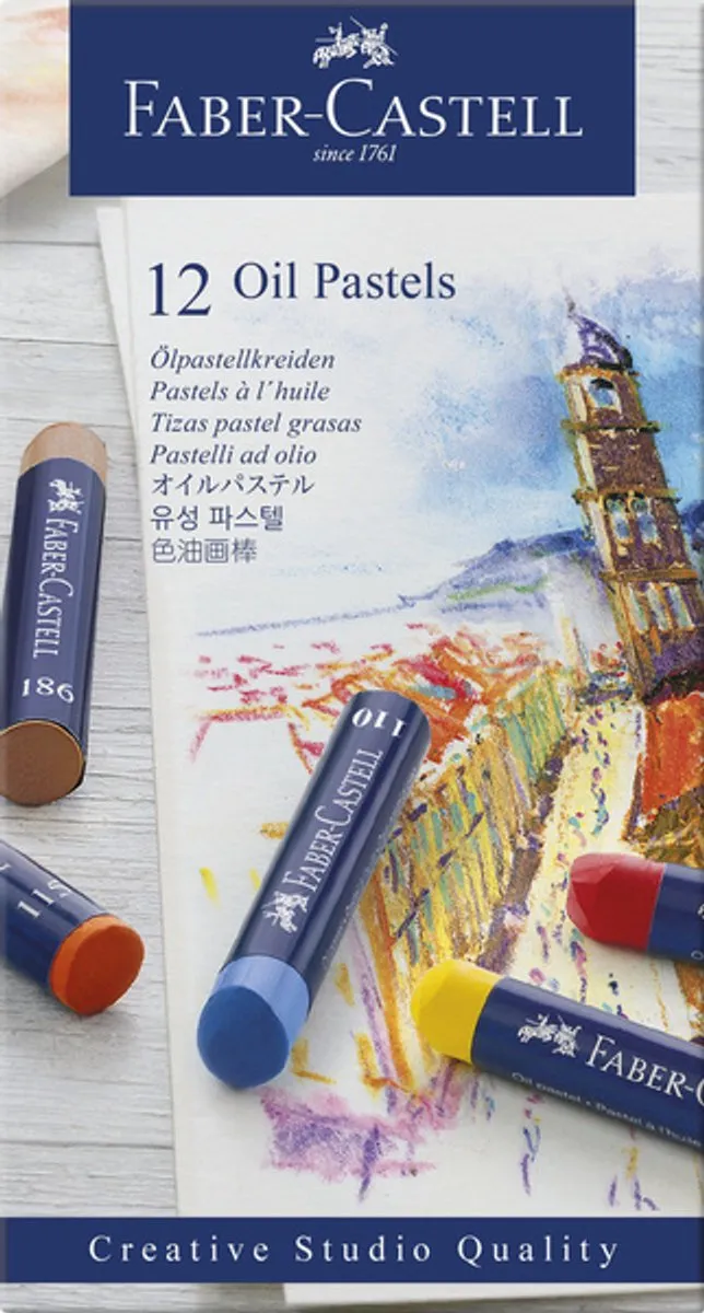 Faber-Castell Creative Studio Oliepastels 12 Stuks - Multicolor