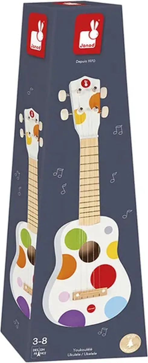 Janod Confetti Houten Ukelele - Multikleur - afbeelding 6 van 6