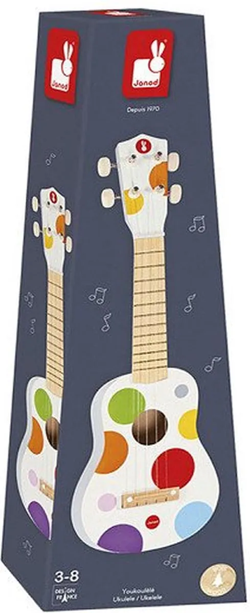 Janod Confetti Houten Ukelele - Multikleur
