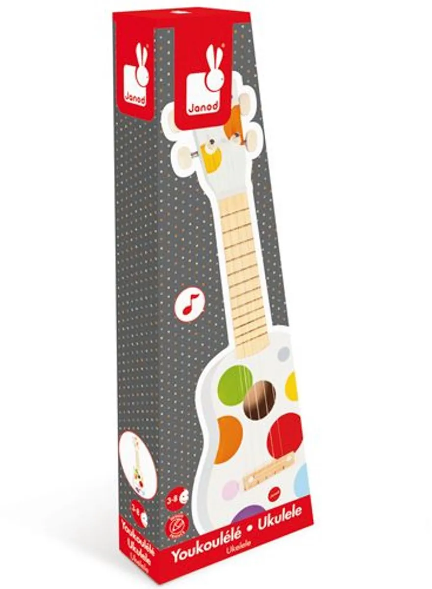 Janod Confetti Houten Ukelele - Multikleur