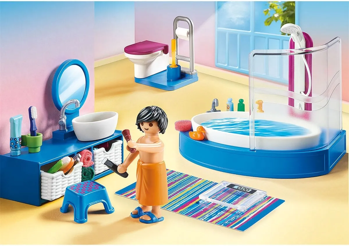 Playmobil Dollhouse Badkamer met ligbad 70211 - Multicolor