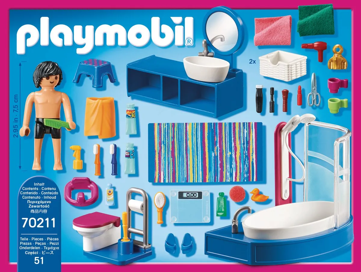 Playmobil Dollhouse Badkamer met ligbad 70211 - Multicolor - afbeelding 6 van 6
