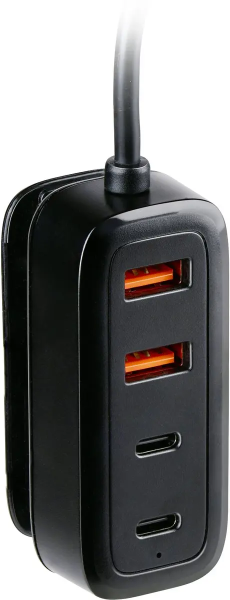 Dunlop USB Autolader 6 Poorten - 18W QC & 30W PD - Zwart