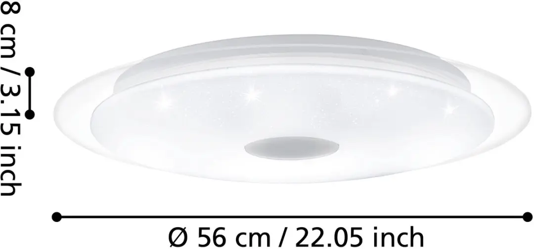 Eglo Lanciano Plafondlamp 56cm - Wit