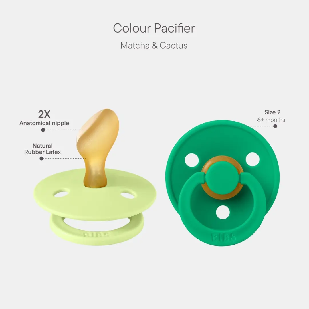 BIBS Colour Fopspeen Anatomisch 6-18 Mnd - 2 Stuks - Matcha/Cactus
