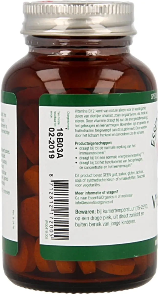Essential Organics Vitamine B12 1000µg - 90 Tabletten