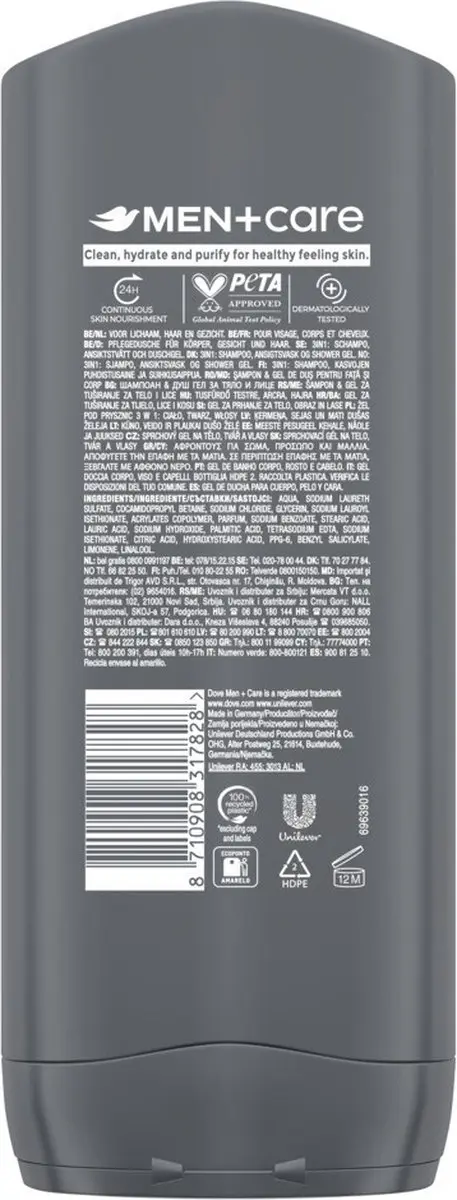 Dove Men+Care Cool Fresh Douchegel 400ml - 10 Stuks