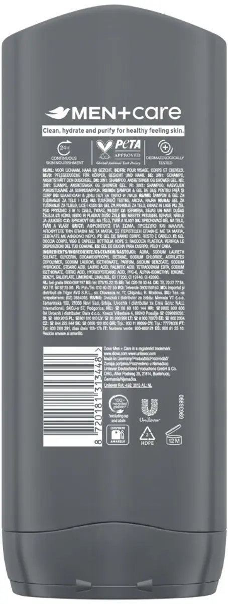 Dove Men+ Care Douchegel Clean Comfort 2000ml - 5 Stuks