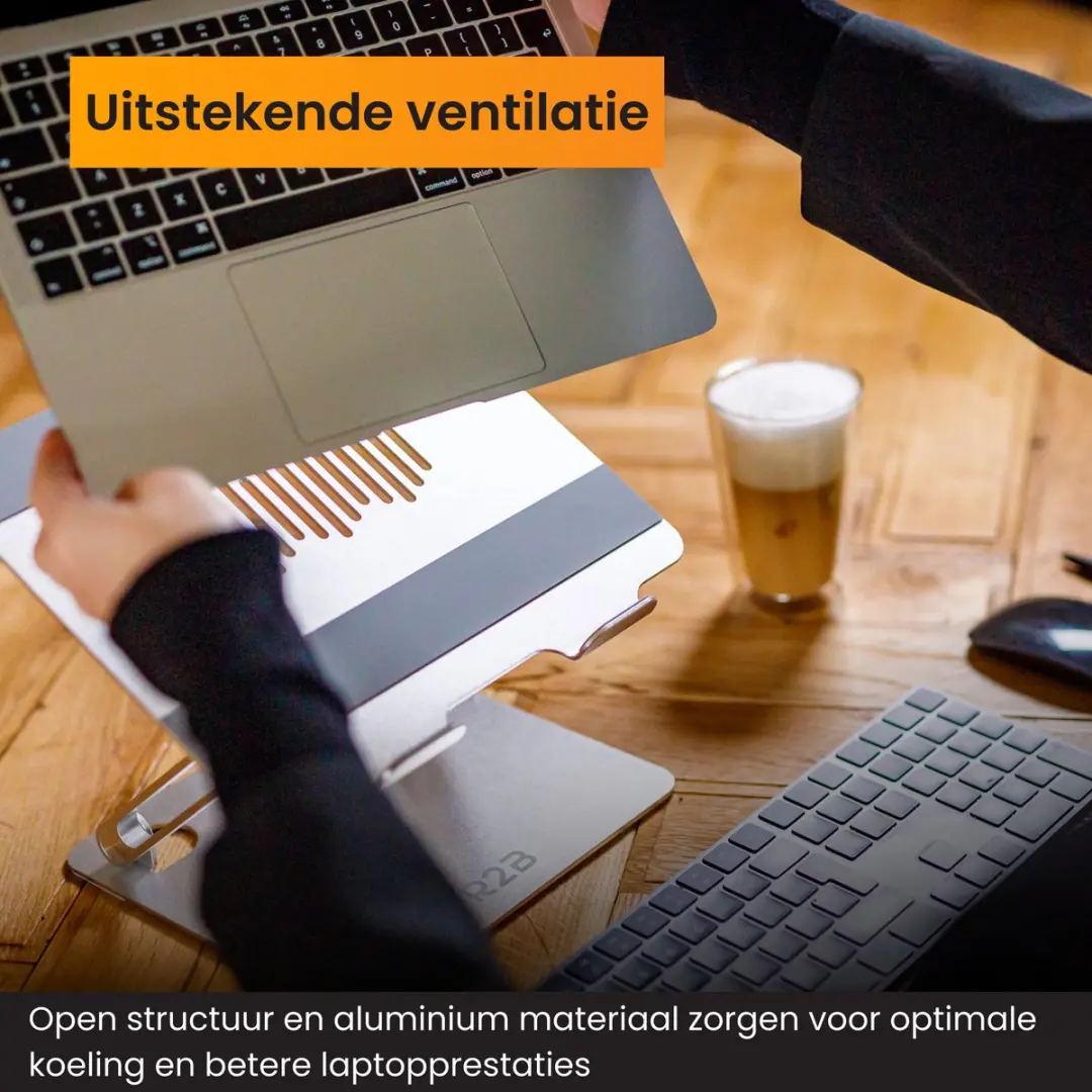 R2B Den Bosch Laptopstandaard Verstelbaar 10-17 inch - Zilver