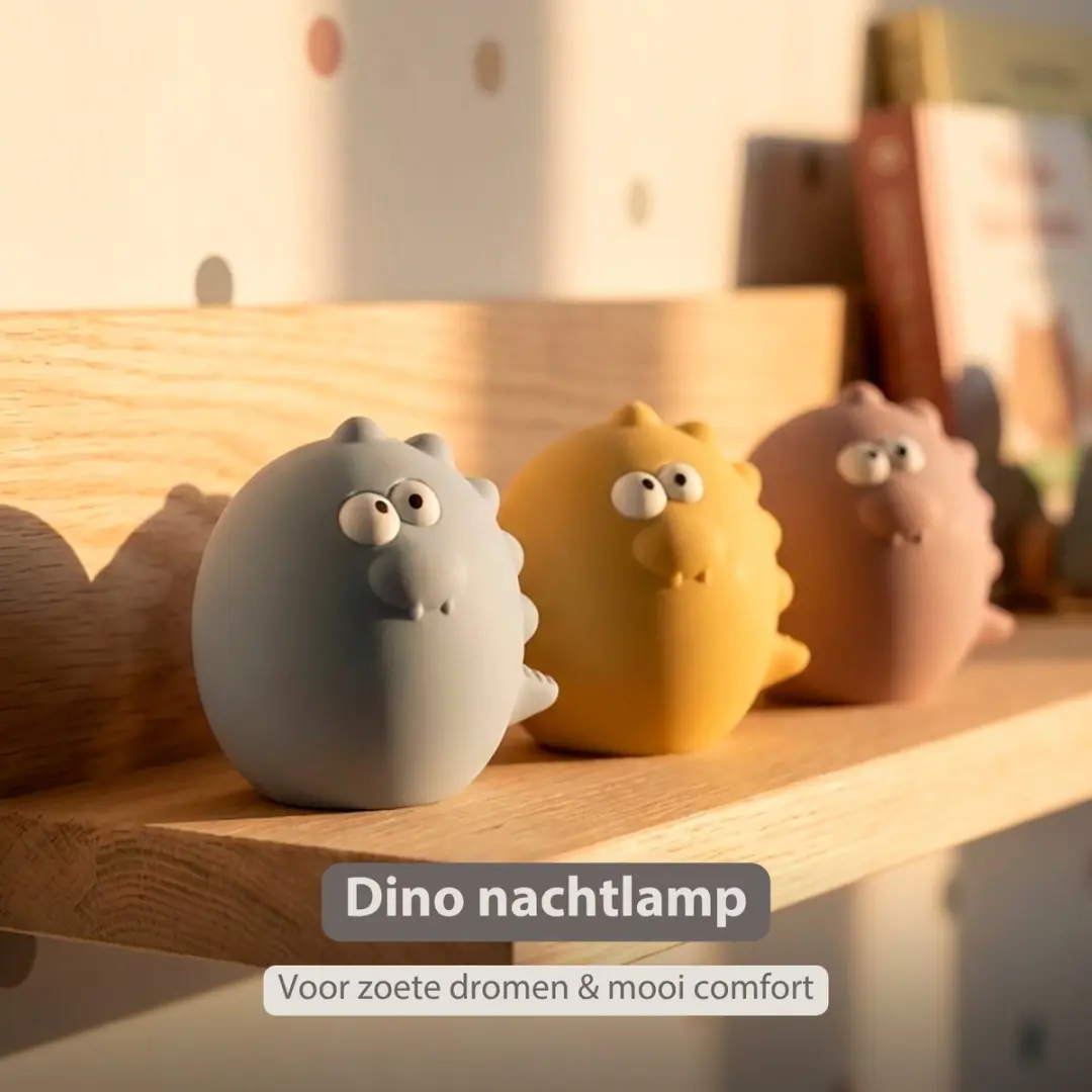 Nattou Baby Nachtlampje Dino Roze - 12cm