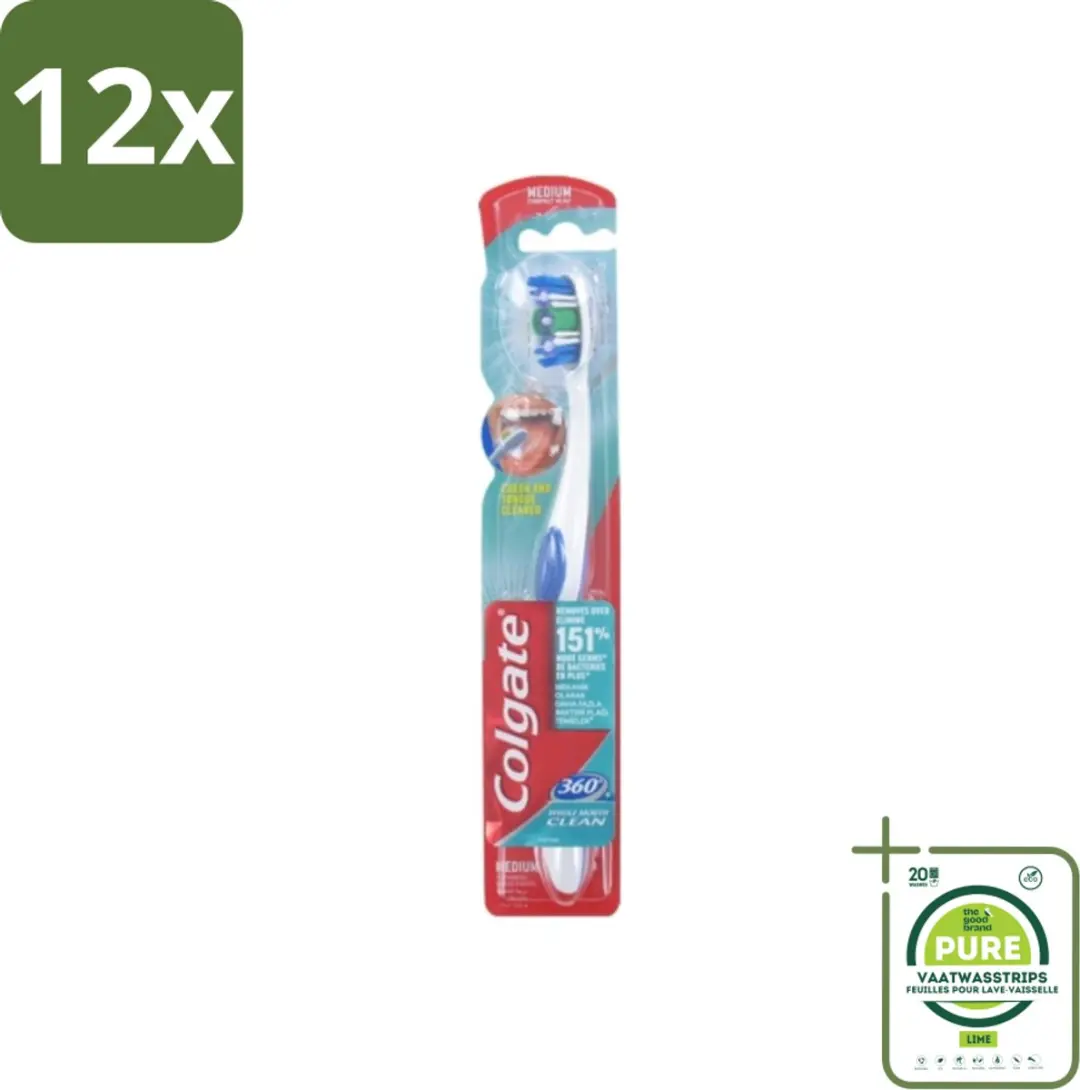 Colgate 360 Whole Mouth Clean Medium Tandenborstels