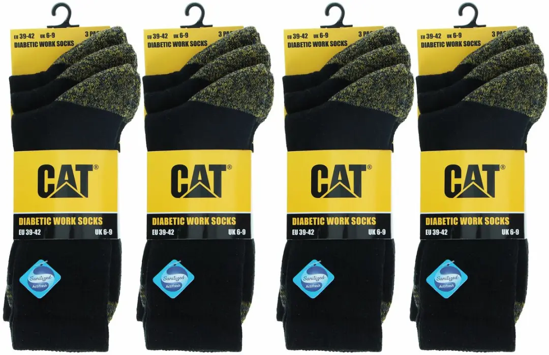 Caterpillar Diabetessokken 12 Paar - Zwart - 43-46