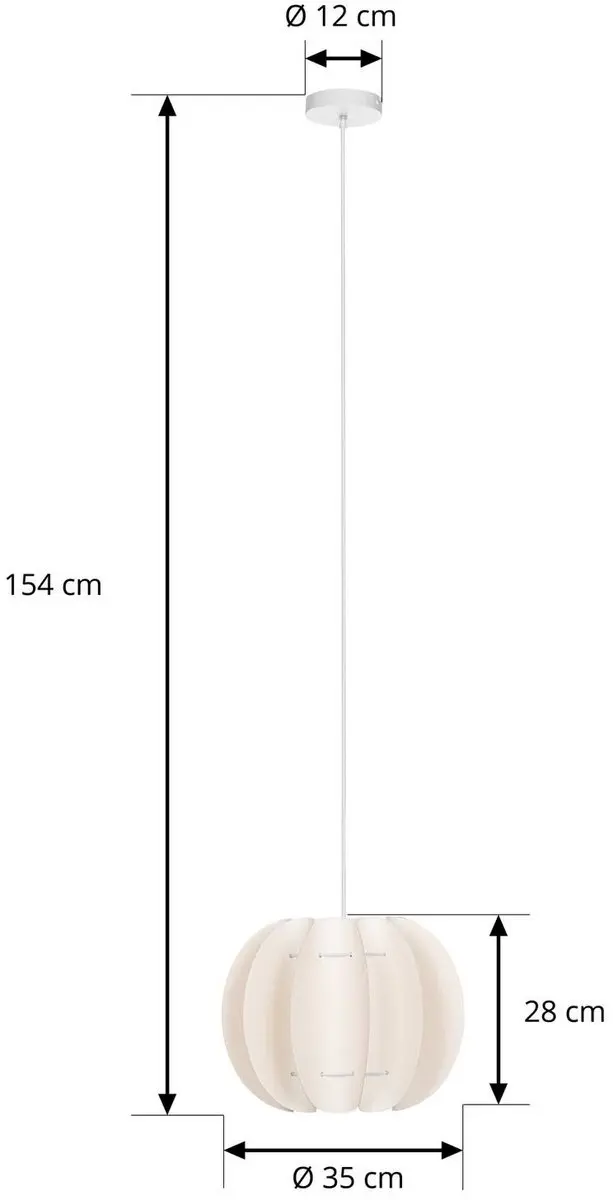Lindby Hanglamp Textiel/Kunststof 1 Licht E27 Crèmewit