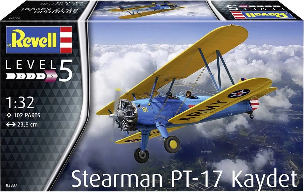 Revell 03837 Stearman PT-17 Kaydet Modelbouwpakket 1:32 - Multi