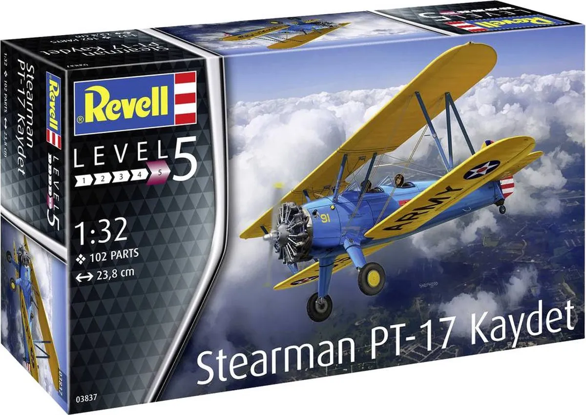 Revell 03837 Stearman PT-17 Kaydet Modelbouwpakket 1:32 - Multi