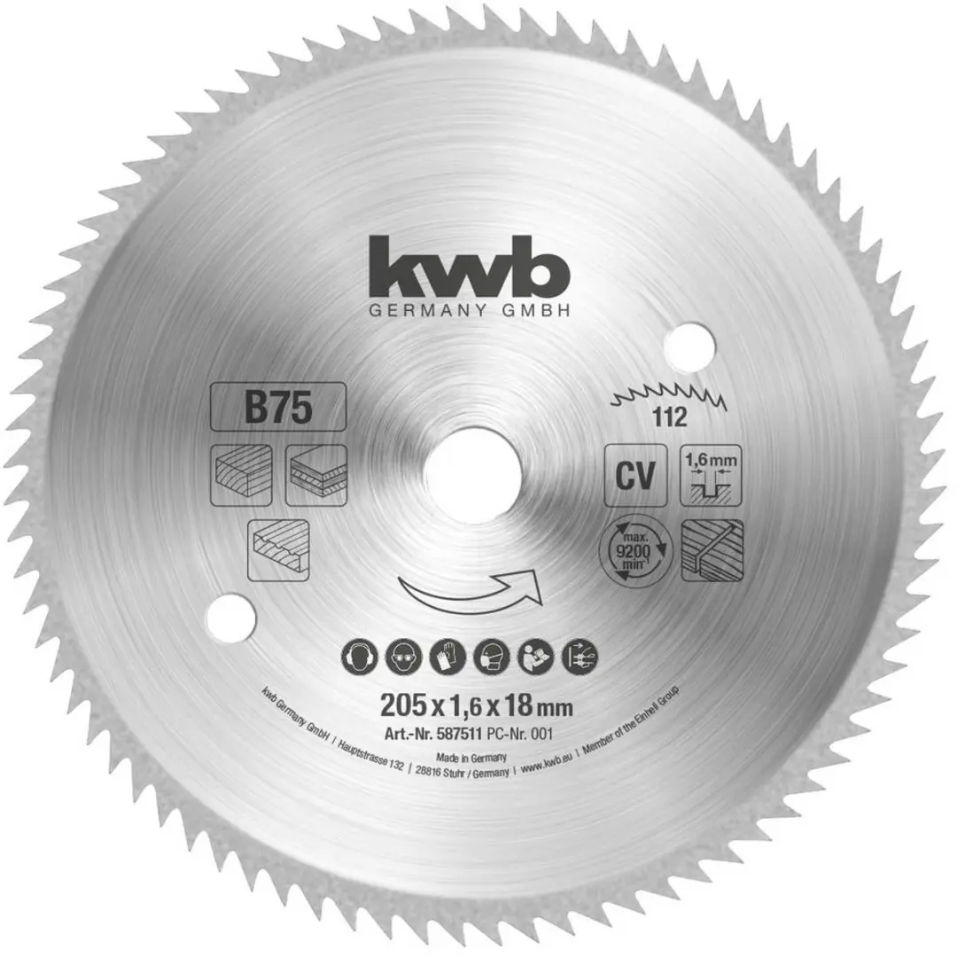 KWB 587511 Cirkelzaagblad Metaal 205x18mm