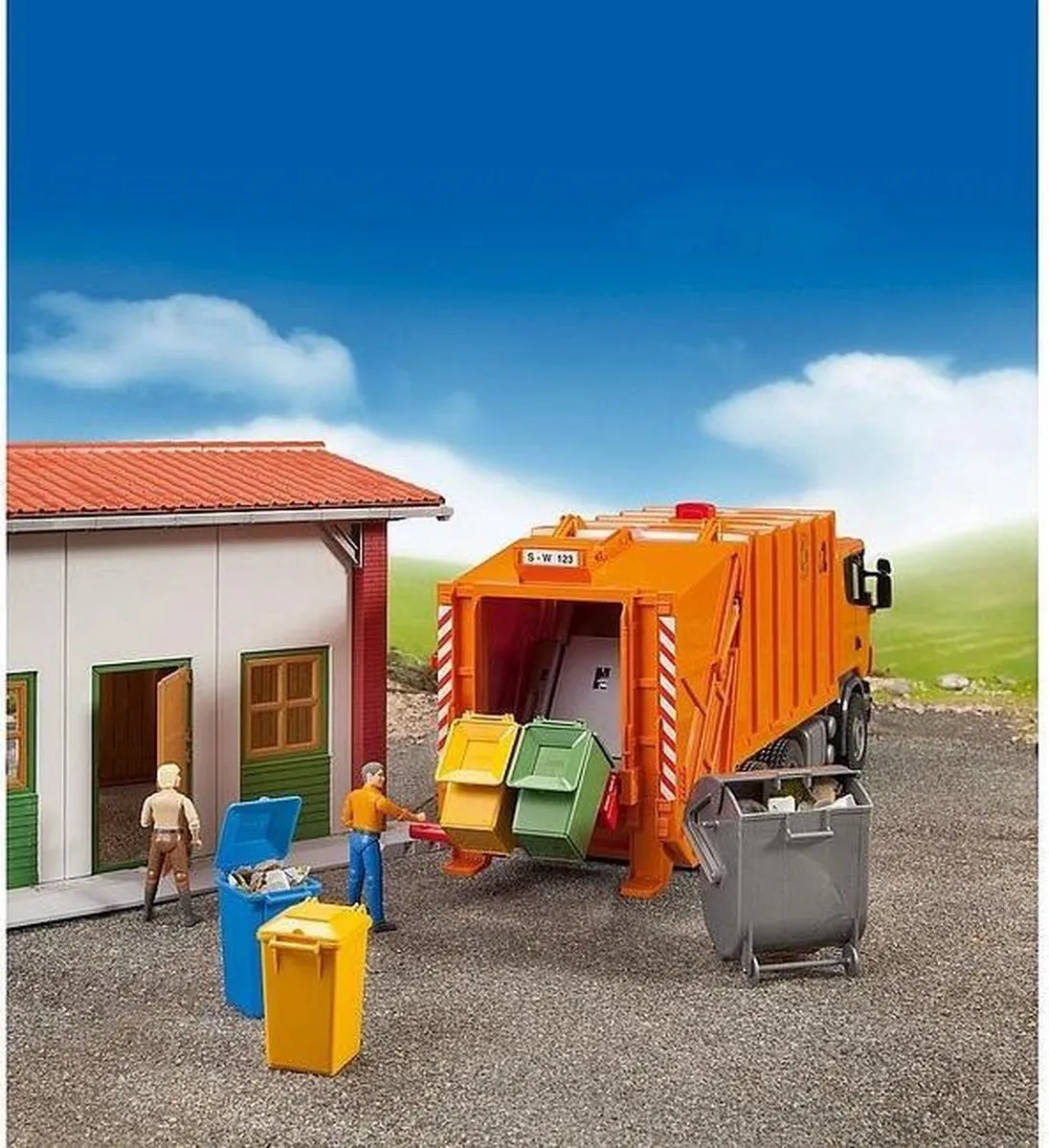 Bruder Vuilcontainerset 4-delig - 48502607 - Speelgoed - 4 Stuks