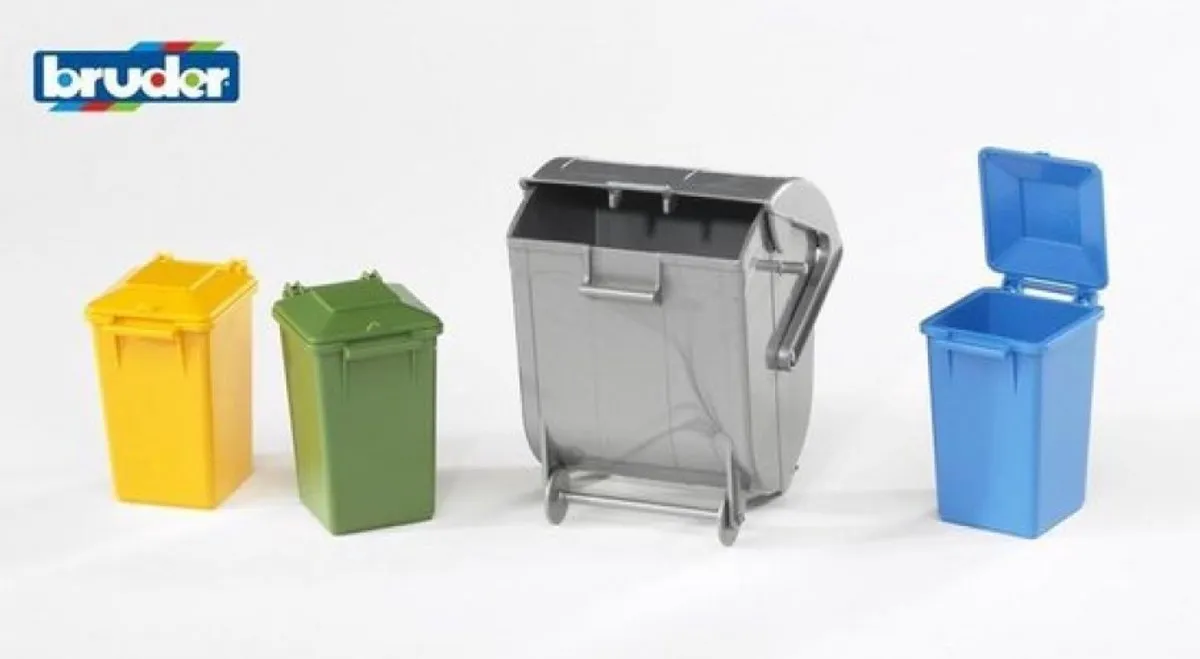 Bruder Vuilcontainerset 4-delig - 48502607 - Speelgoed - 4 Stuks