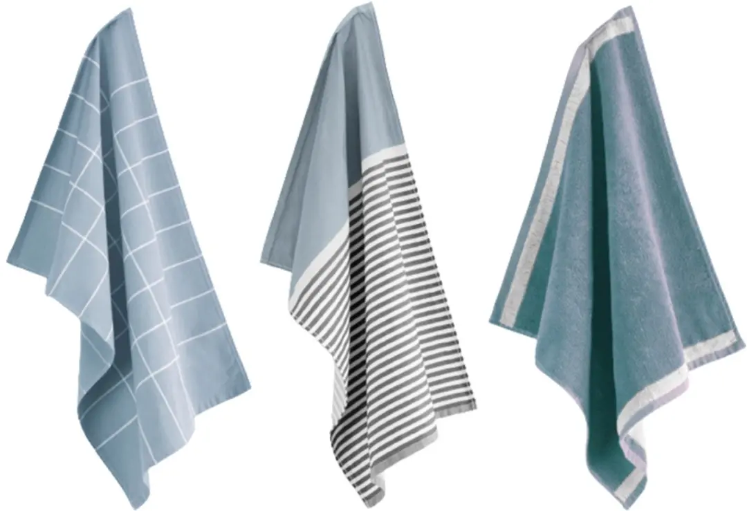 BYRKLUND Keuken- en Theedoeken Set Blauw